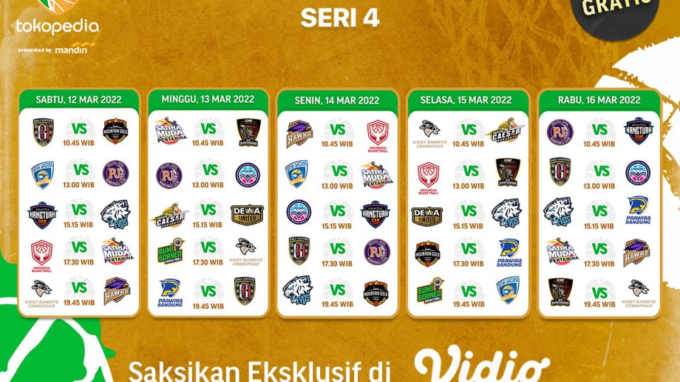 Link Live Streaming IBL 2022 Seri 4 - Jadwal dan Klasemen IBL 2022