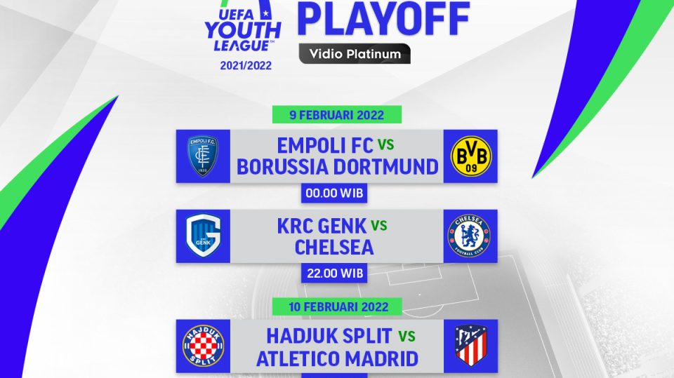 Jadwal UEFA Youth League 2021/22 Babak Play-off Live Streaming di Vidio