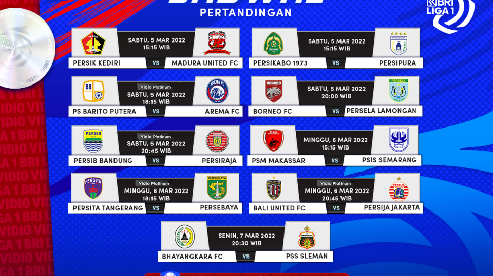 Saksikan Live Streaming Liga 1 2021-22 Pekan Ke-29 - Bali United dan Persija Bentrok!