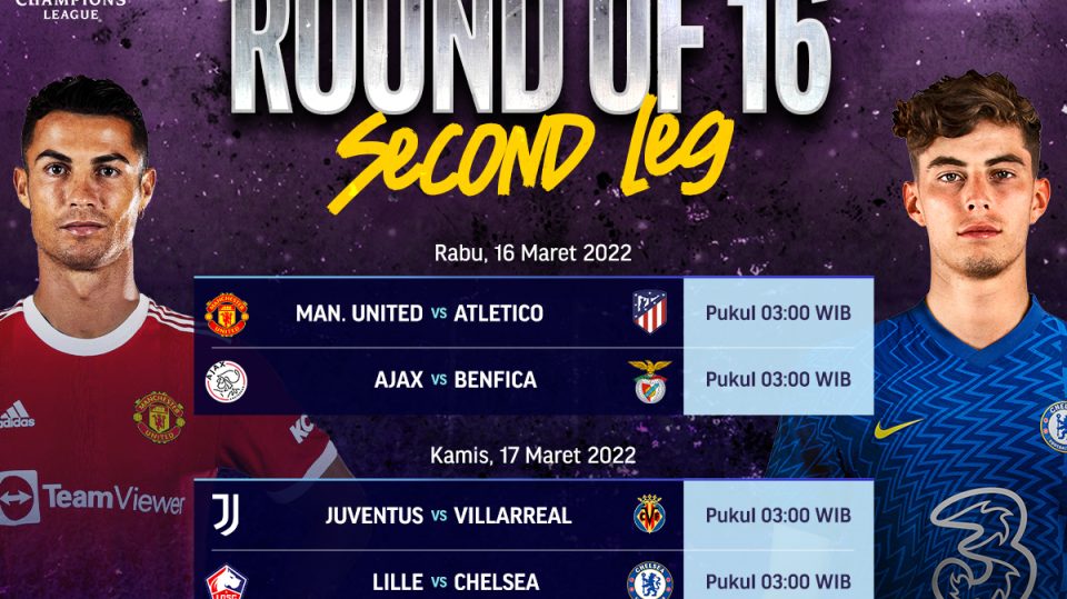 Link Live Streaming Leg Kedua 16 Besar Liga Champions 2021/22 Malam Ini