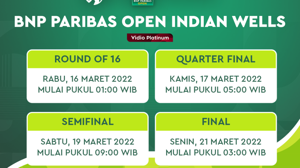 Link Live Streaming WTA BNP Paribas Open 2022 Pekan Ini
