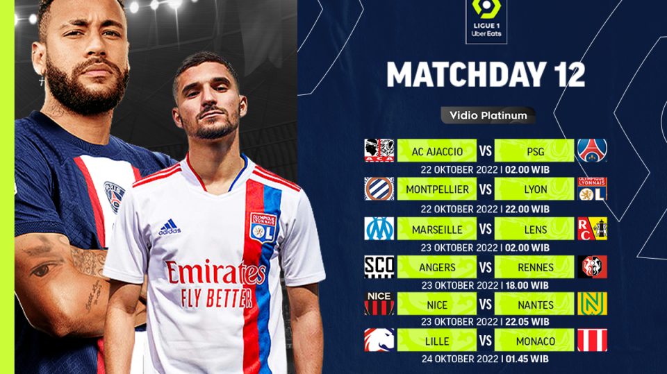 Jadwal Liga Prancis 2022/23 Pekan 12
