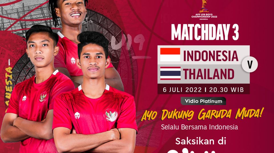 Live Streaming Indonesia vs Thailand di Piala AFF U-19 2022