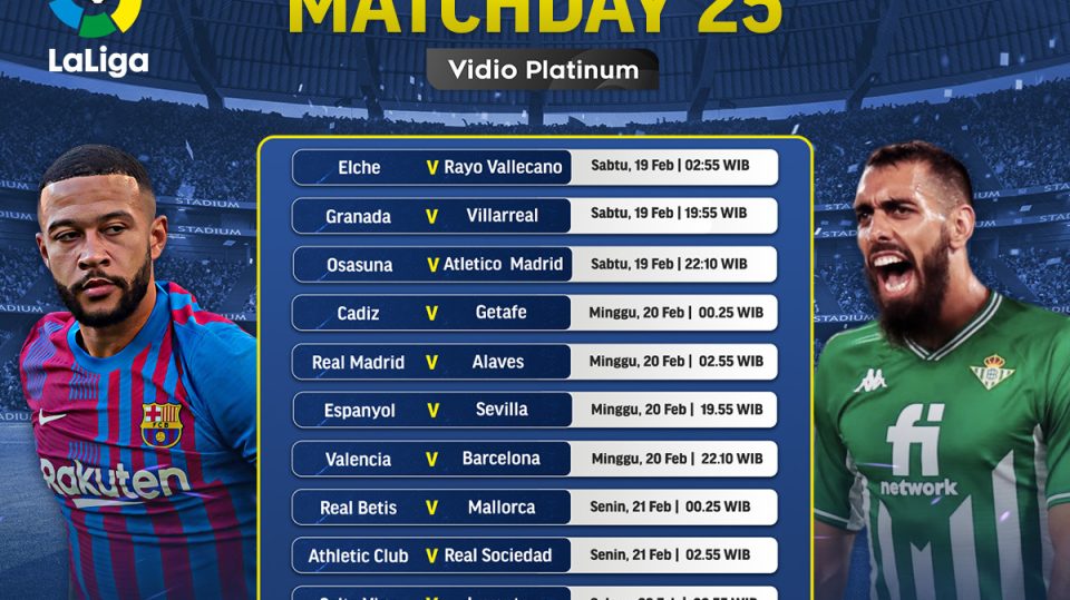 Jadwal La Liga 2021/22 Pekan 25 Live Streaming di Vidio