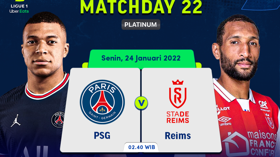 Link Live Streaming Ligue 1 2021/22 Pekan 22, PSG Hadapi Reims