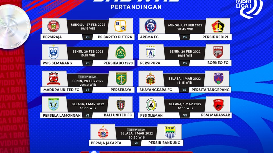 Link Live Streaming Liga 1 2021-22 Pekan Ke-28: Ada Persija vs Persib, Siapa Lebih Kuat?
