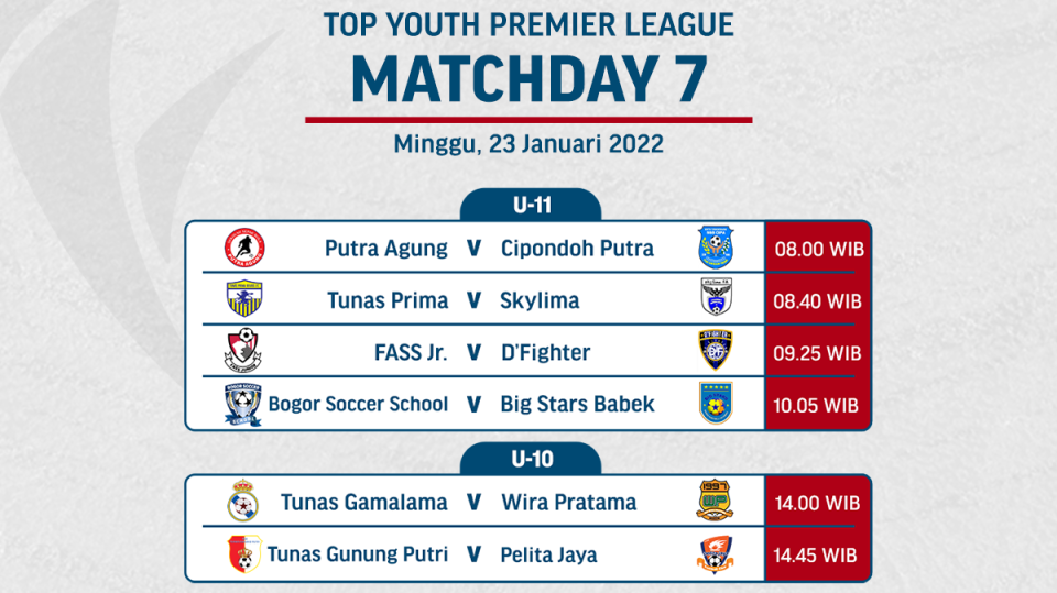 Ayo Saksikan, Live Streaming Top Youth Premier League (TYPL) 2021/22 Pekan Ini di Vidio