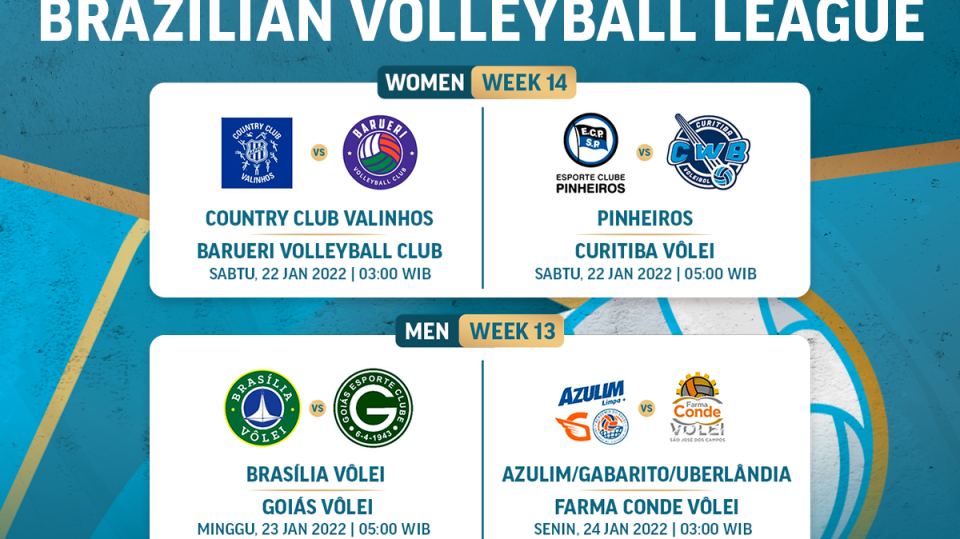Link Live Streaming Brazilian Men’s Volleyball Superliga 2021/22 Pekan 14