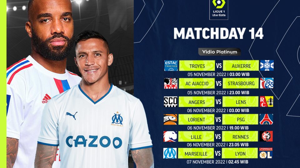 Jadwal Liga Prancis 2022/23 Pekan 14