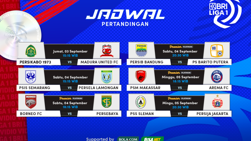 Jadwal BRI Liga 1 2021 Lanjutan Pekan Pertama