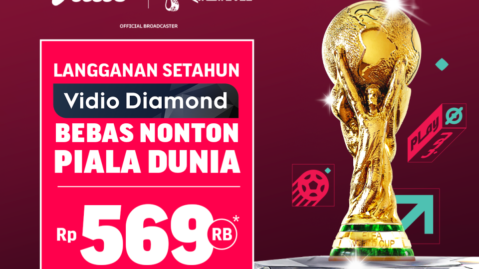 Promo Langganan Vidio Diamond Setahun, Bebas Nonton Piala Dunia 2022
