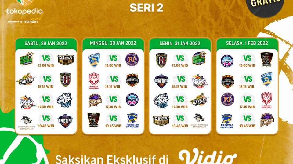 Jadwal Lengkap dan Link Live Streaming IBL 2022 Seri 2 di Vidio
