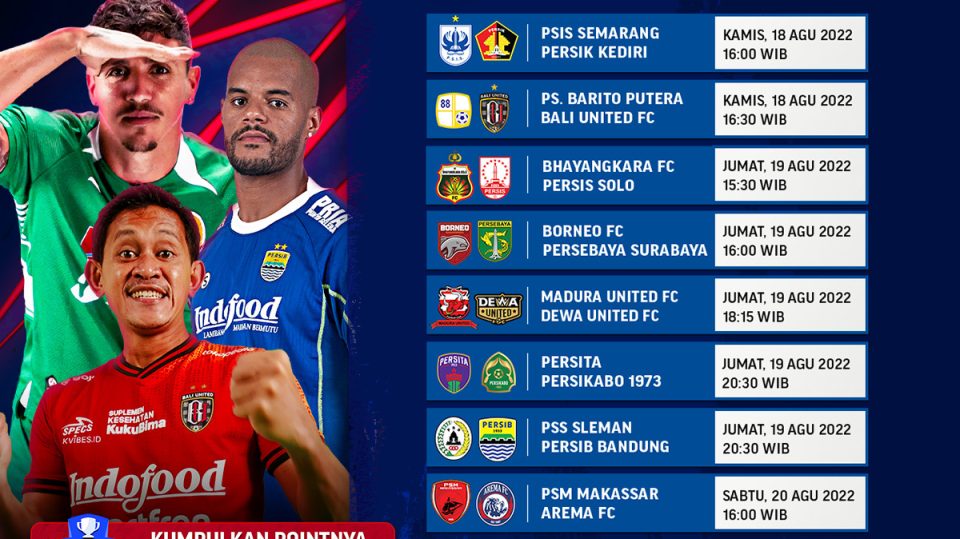 Jadwal BRI Liga 1 2022-2023 Pekan 5