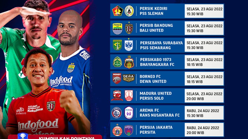 Jadwal Lengkap BRI Liga 1 2022-2023 Pekan Keenam