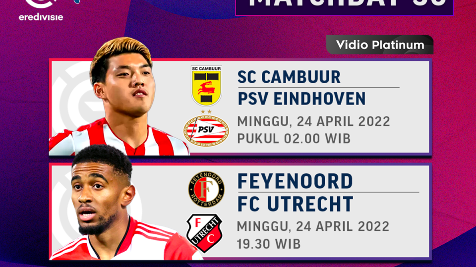 Jadwal Liga Belanda Pekan Ini, PSV Ditantang SC Cambuur