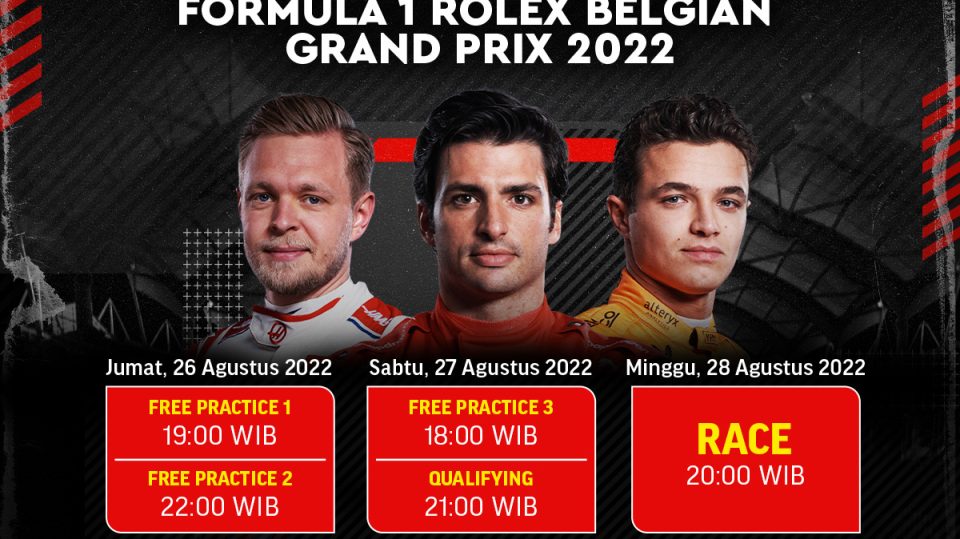 Jadwal Lengkap F1 GP Belgia 2022 Akhir Pekan Ini