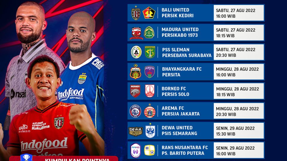 Jadwal Lengkap BRI Liga 1 2022-2023 Pekan Ke-7