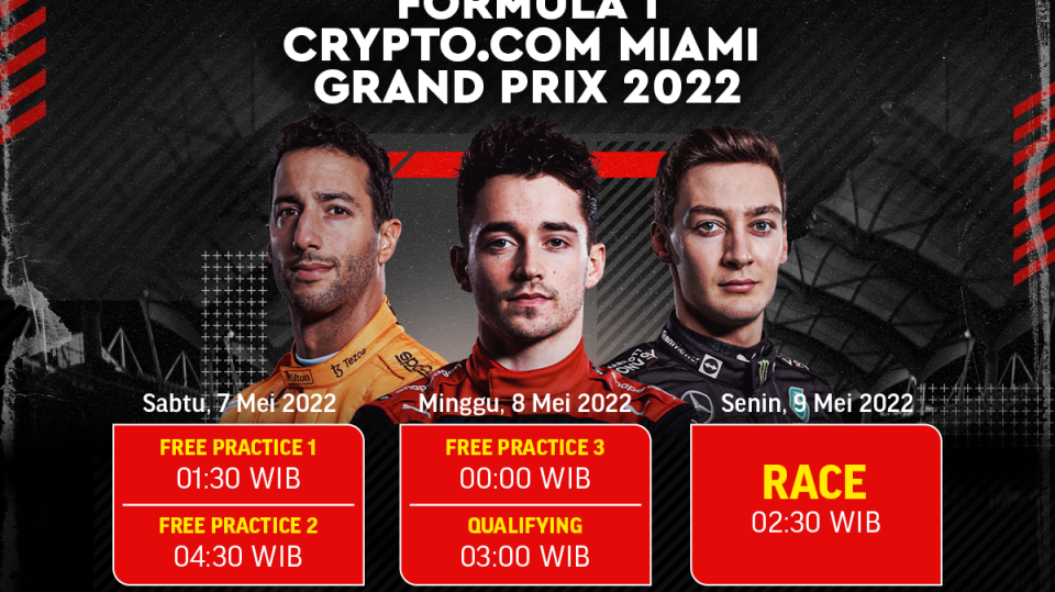 Simak Jadwal dan Link Live Streaming F1 Miami 2022 Pekan Ini