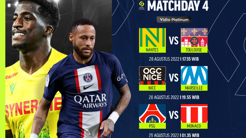 Jadwal Lengkap Liga Prancis 2022/23 Pekan Keempat