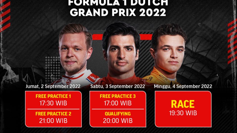 Jadwal Lengkap F1 GP Belanda 2022 Akhir Pekan Ini