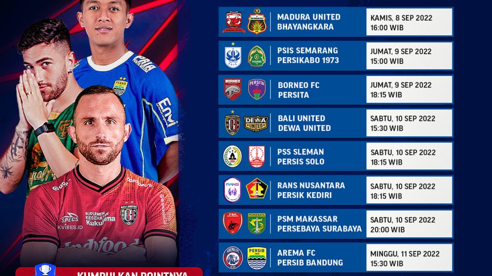 Jadwal BRI Liga 1 2022/23 Pekan 9