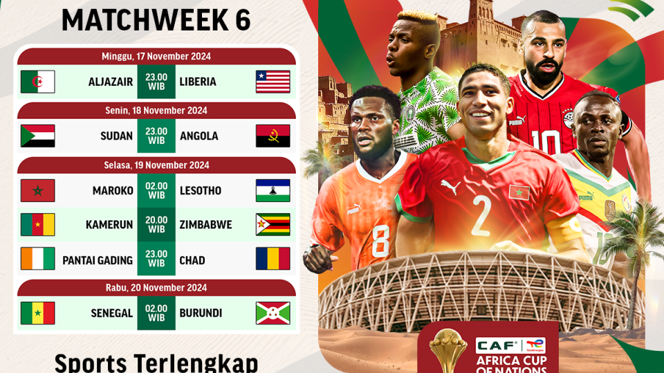 Jadwal dan link live streaming AFCON 2025 Qualifiers matchweek 6