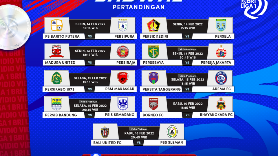Jadwal Liga 1 2021-22 Pekan 25, Berikut Link Live Streaming di Vidio