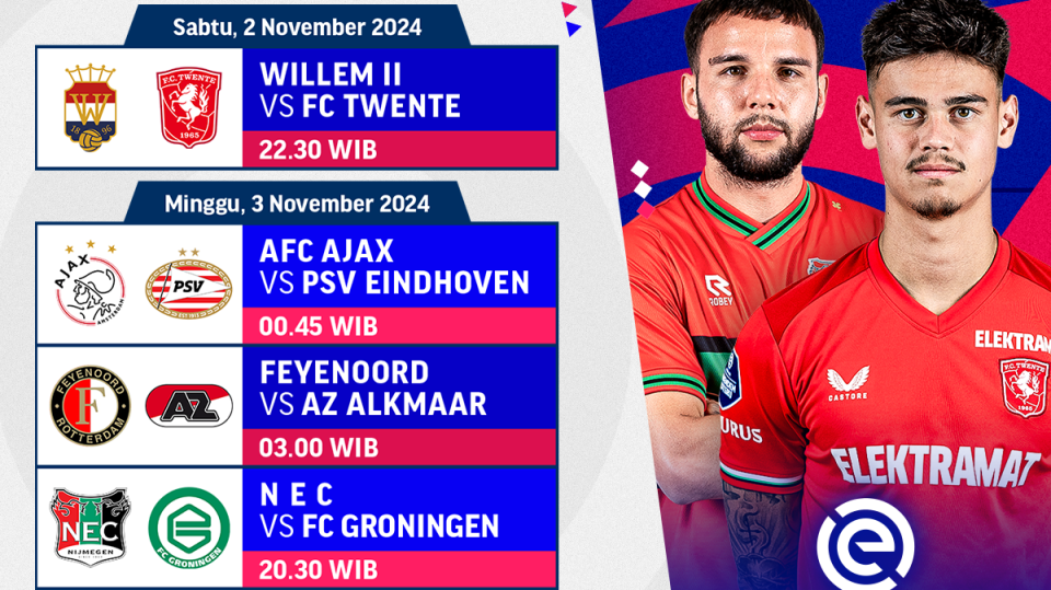 Jadwal dan Live Streaming Eredivisie Matchweek 11