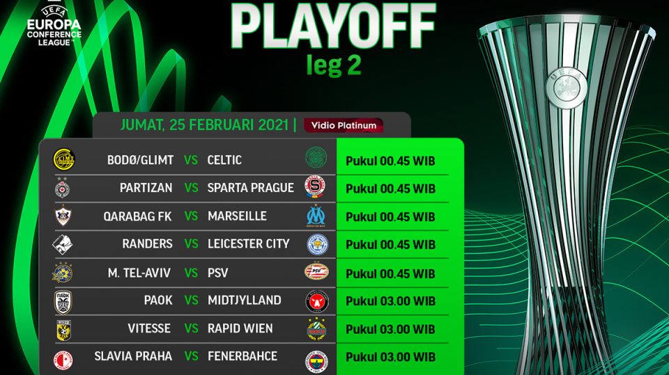 Jadwal Live Streaming Liga Konferensi Eropa 2021/22 Babak Playoff 16 Besar Leg Kedua