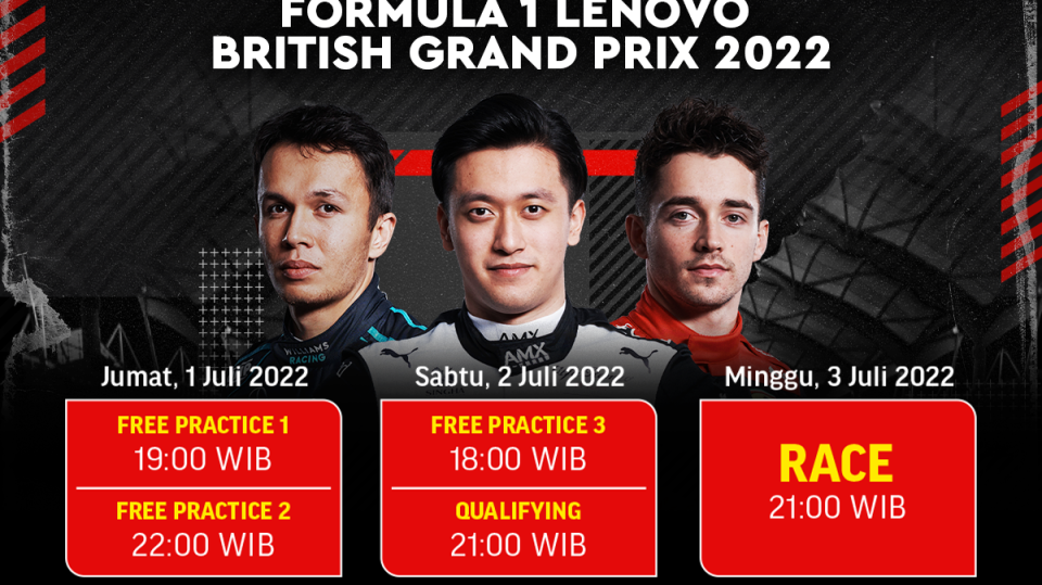 Jadwal F1 GP Inggris 2022 Pekan Ini