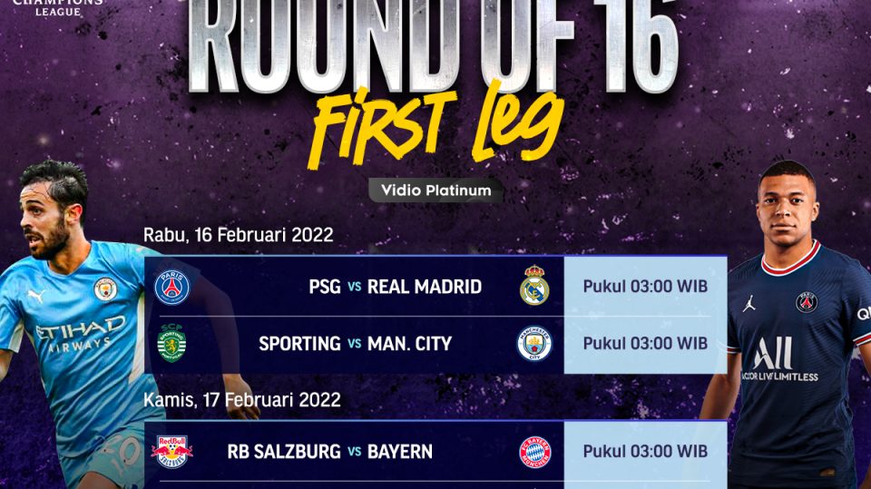 Jadwal Lengkap dan Link Live Streaming Liga Champions 2021/22 Babak 16 Besar