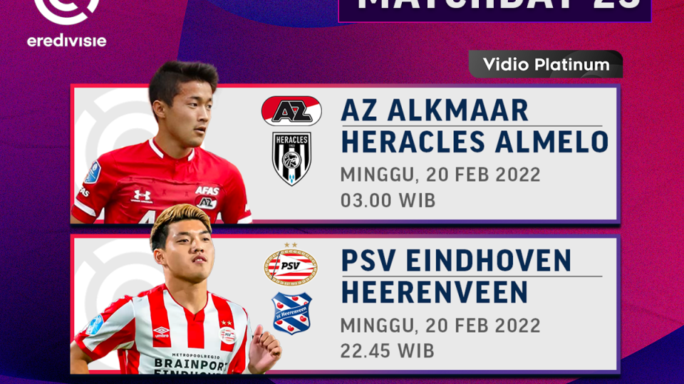 Inilah Jadwal Eredivisie 2021/22 Pekan Ke-23, Live Streaming di Vidio