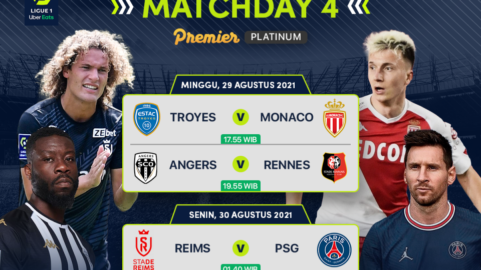 Ligue 1 Live Streaming Liga Prancis Matchday 4 2021
