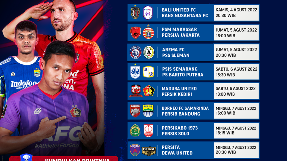 Simak Jadwal BRI Liga 1 2022-2023 Pekan 3
