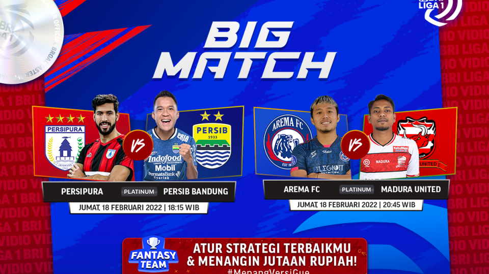 Link Live Streaming Liga 1 Hari Ini, Ada Persipura vs Persib dan Derby Jatim