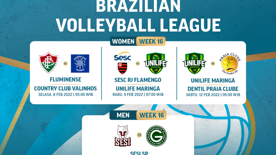 Jadwal Brazilian Volleyball Superliga 2021/22 Pekan 16, Live Streaming di Vidio