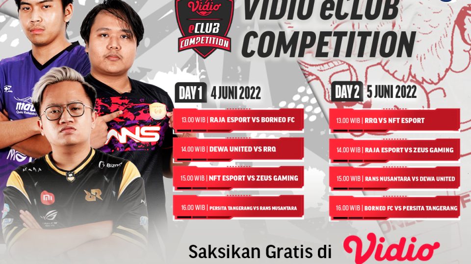 Yuk Simak Jadwal dan Link Live streaming Vidio eClub Competition