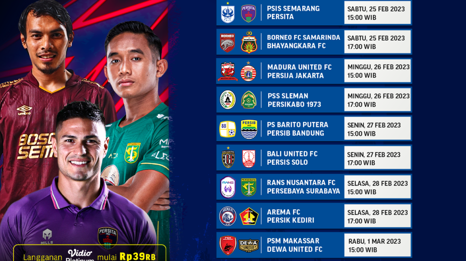 Siaran langsung BRI Liga 1 2022/2023 matchday 27