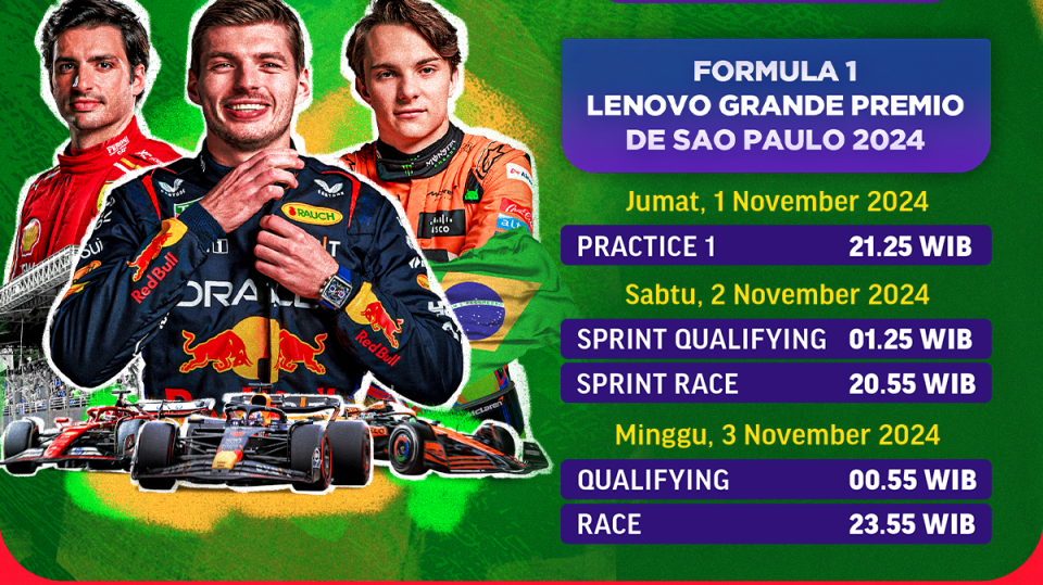 jadwal dan live streaming F1 Sao Paulo 2024
