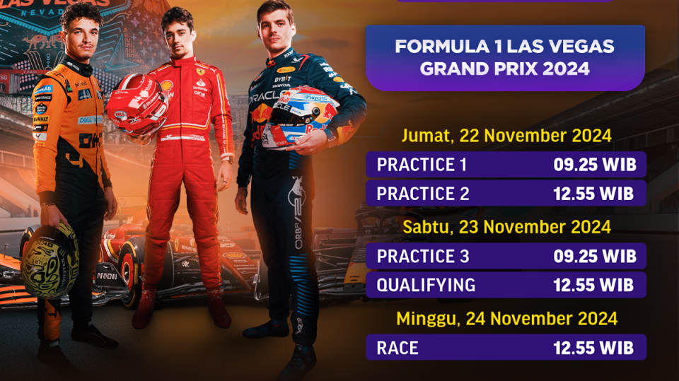 jadwal dan live streaming Formula 1 Las Vegas 2024