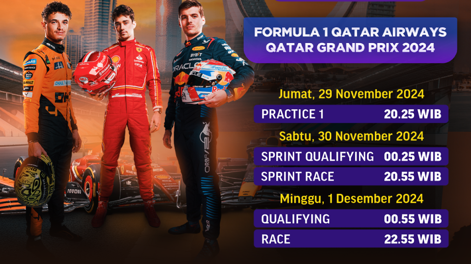 jadwal dan live streaming f1 qatar airways qatar grand prix 2024