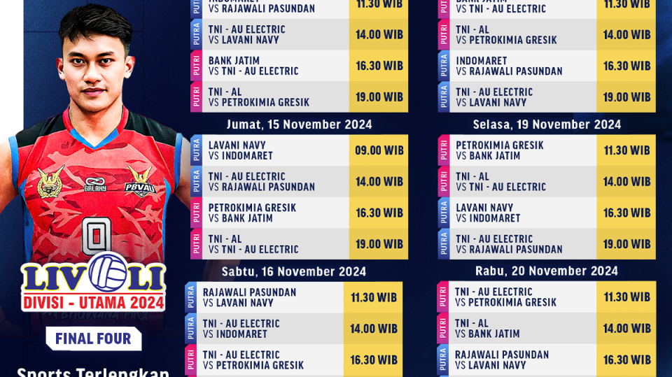 Jadwal live streaming Livoli Divisi Utama Final Four