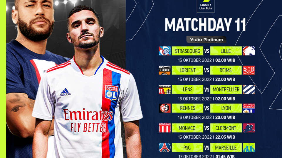 Jadwal Siaran Langsung Liga Prancis 2022/23 Pekan 11