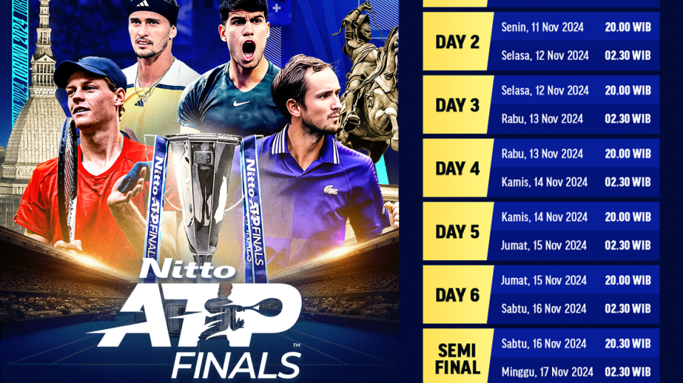 Jadwal dan live streaming Nitto ATP Finals 2024