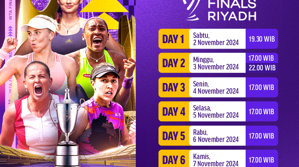 jadwal dan live streaming WTA Finals Riyadh 2024