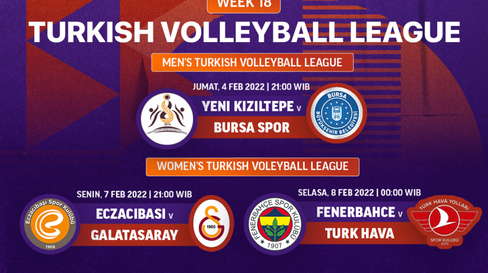 Saksikan Live Streaming Liga Voli Turki 2021/22 Pekan 18 di Vidio