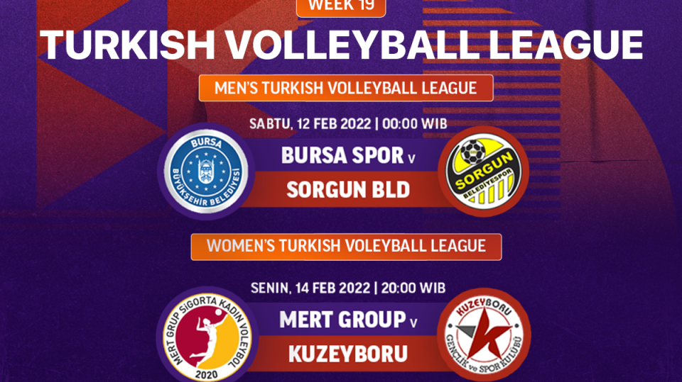 Jadwal Liga Voli Turki 2021/22 Pekan 19 Live Streaming di Vidio
