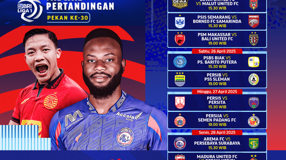Nonton Live Streaming BRI Liga 1 2024/25 Minggu 30
