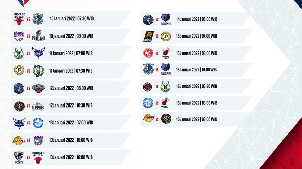 Jadwal dan Link Live Streaming NBA Regular Season 2021/22 Pekan 13 di Vidio