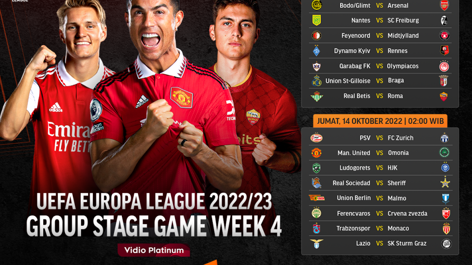 Jadwal Siaran Langsung Liga Europa 2022/23 Matchday 4
